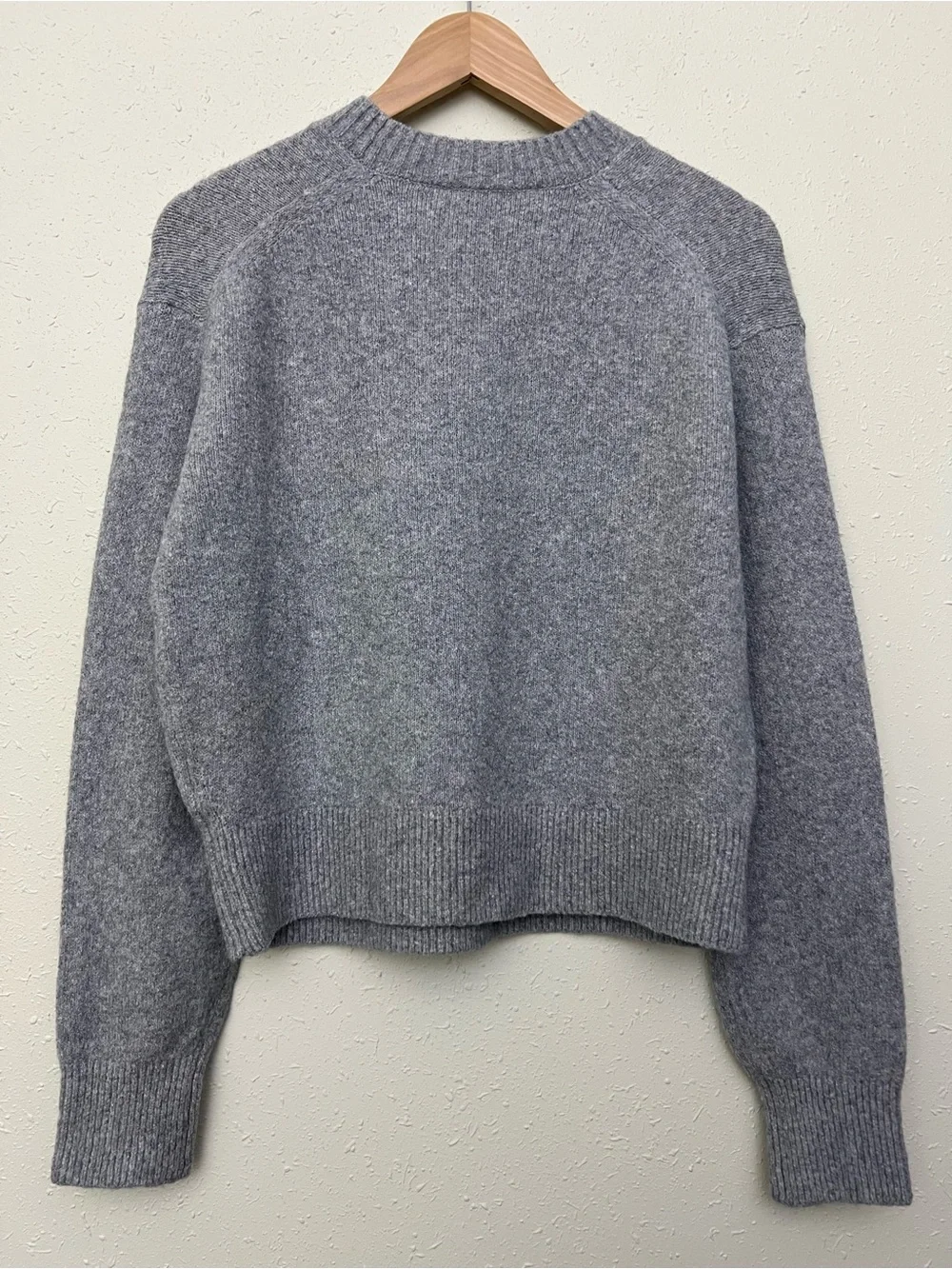 New Everlane THE COCOON CREW IN PLUSH COTTON in Heathered Grey Size XS